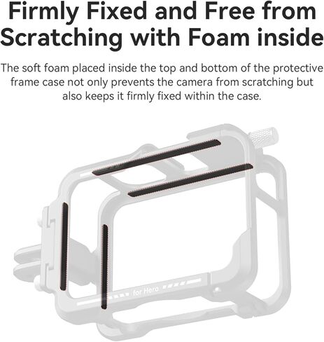 حالة الإطار المعدني - VER أساسي لسكن الإطار الواقي GoPro Hero13 مع غطاء عدسة السيليكون ، قفص إطار سبيكة الألومنيوم مع مخلب جبل مغناطيسي 2 in Kuwait