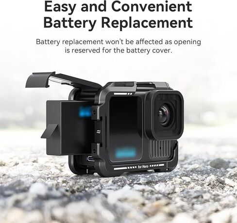 حالة الإطار المعدني - VER أساسي لسكن الإطار الواقي GoPro Hero13 مع غطاء عدسة السيليكون ، قفص إطار سبيكة الألومنيوم مع مخلب جبل مغناطيسي 2 in Kuwait