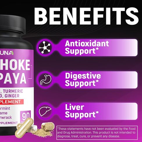 CIVIMUNA Artichoke Capsules 6650mg - Artichoke, Papaya, Apple Pectin - 3 Months Supply in Saudi Arabia