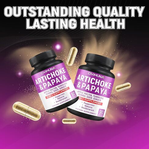 CIVIMUNA Artichoke Capsules 6650mg - Artichoke, Papaya, Apple Pectin - 3 Months Supply in Saudi Arabia