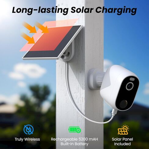 INFIYA Security Cameras Wireless Outdoor, Solar & Battery Powered, 4Pack | AI Human Detection, Instant Alert, Light & Siren, Color Night Vision, 2-Way Talk, SD Storage, Works with Alexa, 2.4G Wi-Fi in Saudi Arabia