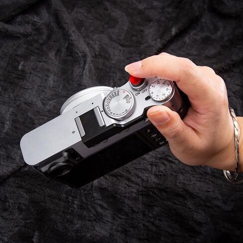 Thumb Grip with Hot Shoe Cover for Fujifilm X100V/X100VI Metal Camera Hot Shoe Thumb Hand Grip Accessories (Black-Set) in Saudi Arabia