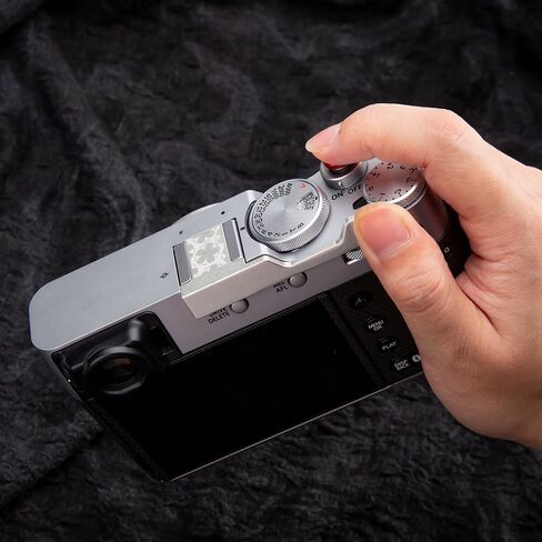 قبضة الإبهام المعدني مع غطاء الحذاء الساخن ل fujifilm x100v/x100vi كاميرا الساخنة حذاء الإبهام قبضة اليد (الزهور) in Kuwait