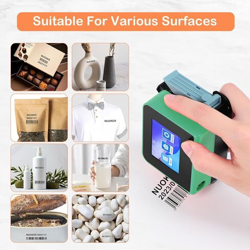 طابعة الحبر المحمولة المحمولة المحمولة - Compact & Lightweight | يطبع الباركود/التواريخ/الشعارات/الرسومات | يستخدم خراطيش العلامة التجارية IUT المتميزة (صنع في تايوان) in Saudi Arabia