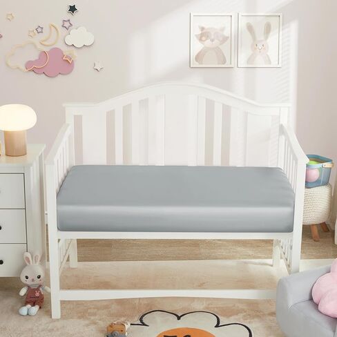 Horbaunal 2 Pack Satin Pack n Play Sheets, Blush Pink & Violet | Silky Mini Crib Sheets, 38" x 24" x 5", for Baby with Sensitive Hair and Skin, Baby Playard Sheet Protector in Saudi Arabia