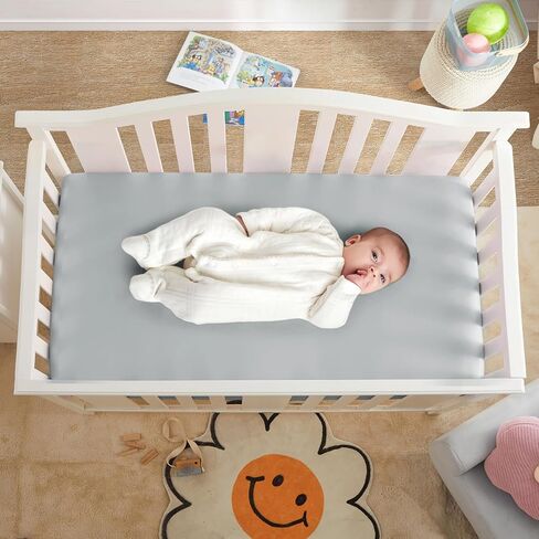 Horbaunal 2 Pack Satin Pack n Play Sheets, Blush Pink & Violet | Silky Mini Crib Sheets, 38" x 24" x 5", for Baby with Sensitive Hair and Skin, Baby Playard Sheet Protector in Saudi Arabia