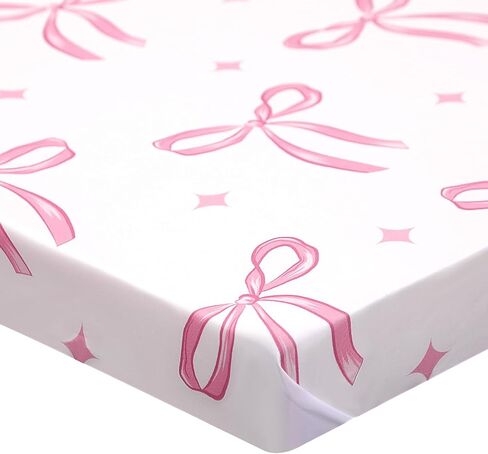 4 حزمة Coquette Pink Bows Baby Crib Sheet 52 '× 28' 'أقواس الوردي المجهز ورقة مرتبة السرير coquett in Kuwait