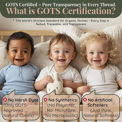 GOTS Organic 2 X Crib Sheets - 190 GSM Shicay & Soft Love Love - Sterged Organic Costton Cotton (Forest Green + Sage Green ، Crib Sheets - 2 Pack) in Kuwait