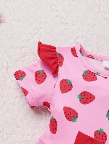 Idopip Toddler Baby Girls Birthdy Dress Strawberry Cow Bee Cake Smash Party Bowknot Tutu Dress مع ملابس عصابة الرأس in Kuwait