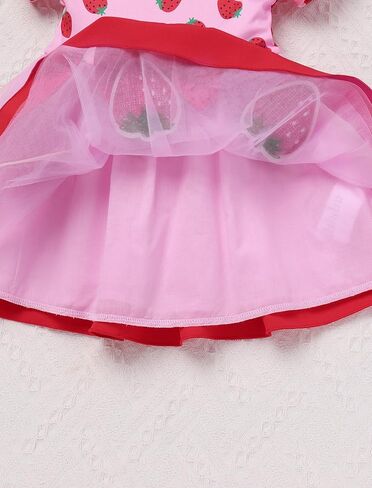 Idopip Toddler Baby Girls Birthdy Dress Strawberry Cow Bee Cake Smash Party Bowknot Tutu Dress مع ملابس عصابة الرأس in Kuwait