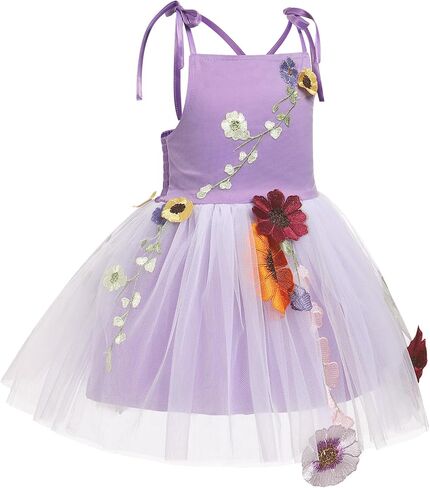 Ibtom Castle Toddler Baby Flower Girls Tutu Spaghetti Straps Embroidery Dress Pageant Party Party Sundress الرسمية in Saudi Arabia
