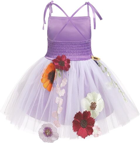 Ibtom Castle Toddler Baby Flower Girls Tutu Spaghetti Straps Embroidery Dress Pageant Party Party Sundress الرسمية in Saudi Arabia