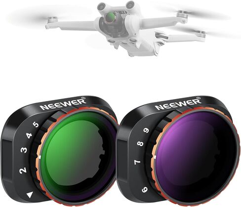 NEEWER Variable ND Filter Compatible with DJI Mini 3 Pro, ND2-32 1-5 Stops Snap On Multicoated HD Optical Glass Metal Slim Frame Drone Camera Lens Accessories for Aerial Photography Video Recording in Saudi Arabia