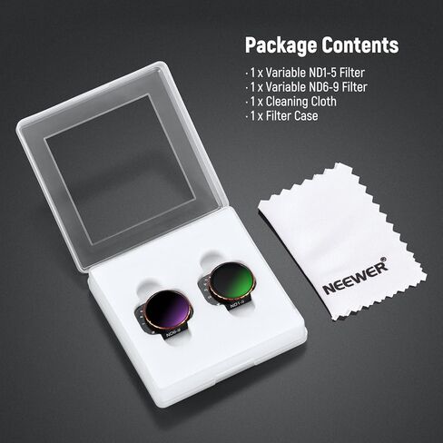 NEEWER Variable ND Filter Compatible with DJI Mini 3 Pro, ND2-32 1-5 Stops Snap On Multicoated HD Optical Glass Metal Slim Frame Drone Camera Lens Accessories for Aerial Photography Video Recording in Saudi Arabia