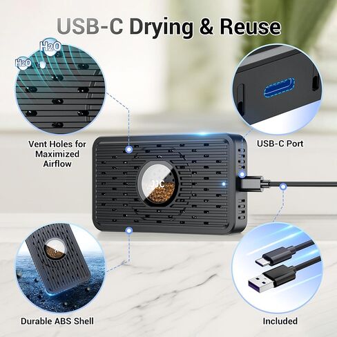 Desiccant Dehumidifier + Action 5 Pro Case: Reusable Portable Moisture Humidity Absorber Color Indicating Silica Gel Beads for Gun Safe Camera with Hard Shell Action 5 Pro Case,EVA Carrying Pouch in Saudi Arabia