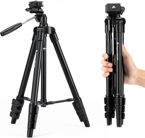 Fotopro 74-Inch Camera Tripod with Detachable 3-Way Pan-Tilt Head & Smartphone Mount Aluminum Alloy Max Load Capacity 3kg DIGI-9900 in Saudi Arabia