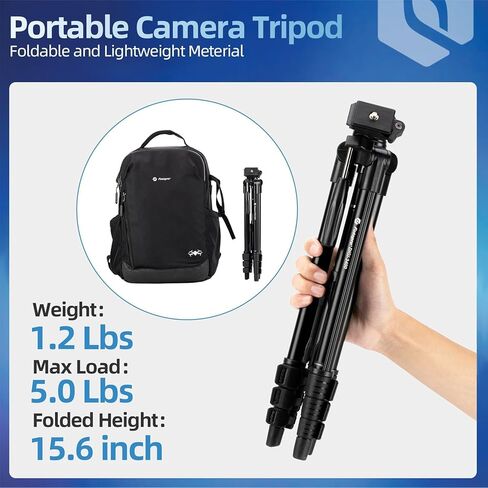 Fotopro 74-Inch Camera Tripod with Detachable 3-Way Pan-Tilt Head & Smartphone Mount Aluminum Alloy Max Load Capacity 3kg DIGI-9900 in Saudi Arabia