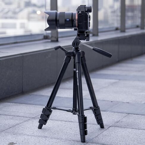 Fotopro 74-Inch Camera Tripod with Detachable 3-Way Pan-Tilt Head & Smartphone Mount Aluminum Alloy Max Load Capacity 3kg DIGI-9900 in Saudi Arabia