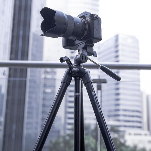 Fotopro 74-Inch Camera Tripod with Detachable 3-Way Pan-Tilt Head & Smartphone Mount Aluminum Alloy Max Load Capacity 3kg DIGI-9900 in Saudi Arabia