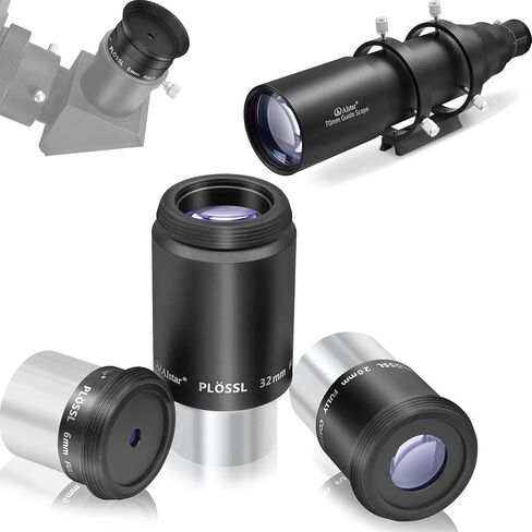 Alstar 70mm Compact Deluxe Finder & Guidescope - Bundle with - 1.25 Inch Plossl Telescope Eyepiece Set in Saudi Arabia