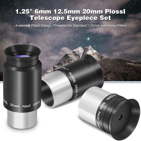Alstar 70mm Compact Deluxe Finder & Guidescope - Bundle with - 1.25 Inch Plossl Telescope Eyepiece Set in Saudi Arabia