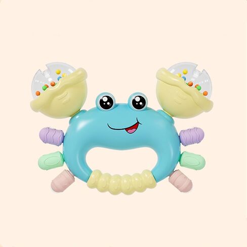 لعبة Crab Crab Dattle - مادة ABS ، لعبة سلطعون على شكل سلطعون باليد للرضع ، قبضة التعليم المبكر ولعبها الذكي للبنين والبنات حديثي الولادة (345 أ) (أصفر) (أصفر) in Kuwait