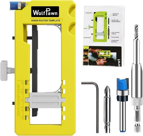 Door Hinge Jig, Door Hinge Template for Router,Door Hinge Tool Fits for Door Hinges from 3" to 5" Length and Types of Sqaure, Radius 1/4" or Radius 5/8".（Green） in Kuwait