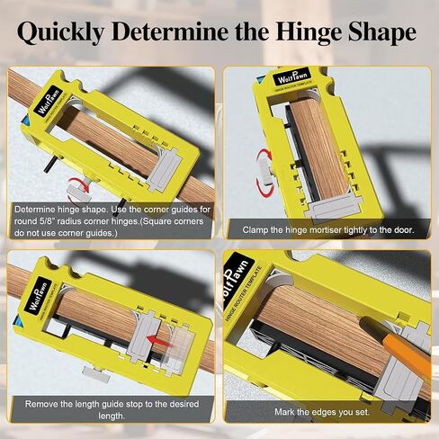 Door Hinge Jig, Door Hinge Template for Router,Door Hinge Tool Fits for Door Hinges from 3" to 5" Length and Types of Sqaure, Radius 1/4" or Radius 5/8".（Green） in Kuwait