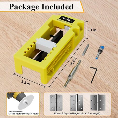 Door Hinge Jig, Door Hinge Template for Router,Door Hinge Tool Fits for Door Hinges from 3" to 5" Length and Types of Sqaure, Radius 1/4" or Radius 5/8".（Green） in Kuwait
