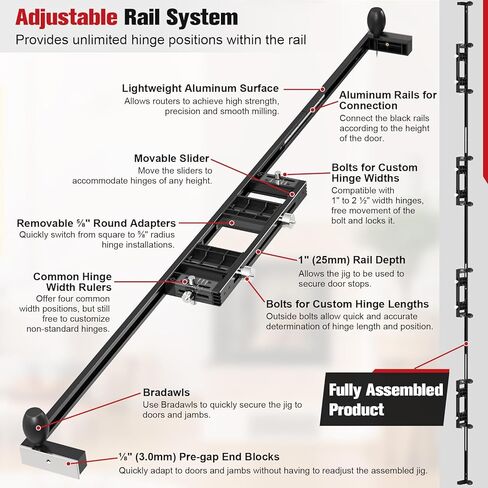 طقم قالب مفصلات الباب القابل للتعديل 9 أقدام ، رقصة واحدة محمولة متوفرة ، ومفصلات مربعة ودائرة على الدقة في الباب والإطار ، والمرونة الكاملة لحجم المفصلات والشكل والمواقع in Kuwait