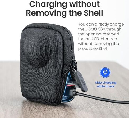 حقيبة تخزين لـ DJI Osmo 360 Camera Case Protection Case خفيفة الوزن مقاومة للخدش سهلة الحمل تصميم نصف مفتوح متوافق مع عصي شخصية أو ترايبود in Kuwait