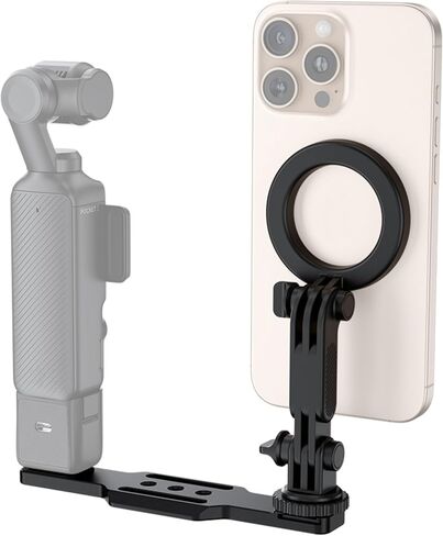 Magnetic Pocket 3 Phone Holder + Hard Shell Case: Magnetic Phone Holder for DJI Osmo Pocket 3 with Arca Swiss Design & 1/4"-20 & Angle Adjust with Portable EVA Protect Bag With 53.54" Long Strap in Saudi Arabia