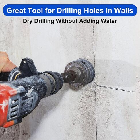 Dry Core Drill Bit Set for Concrete 6 Pieces – 30/40/50/68mm Alloy Hole Saws with 320mm Round Shank & SDS-Plus Adapter – for Brick, Masonry, Cement, Stone, Tile, and AC Installation in Saudi Arabia