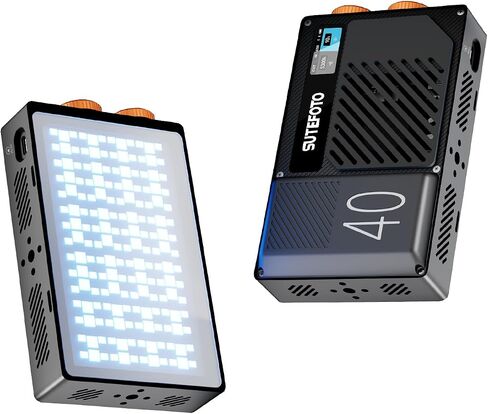 T40 LED Video Light ، 40W LED قابل لإعادة الشحن على ضوء الكاميرا ، ضوء الجيب مع RGB الكامل ، 2800 كيلو-10000 كيلو ، بطارية 5000 مللي أمبير في الساعة لإضاءة التصوير الفوتوغرافي ، يوتيوب ، Tiktok (RGB) in Kuwait