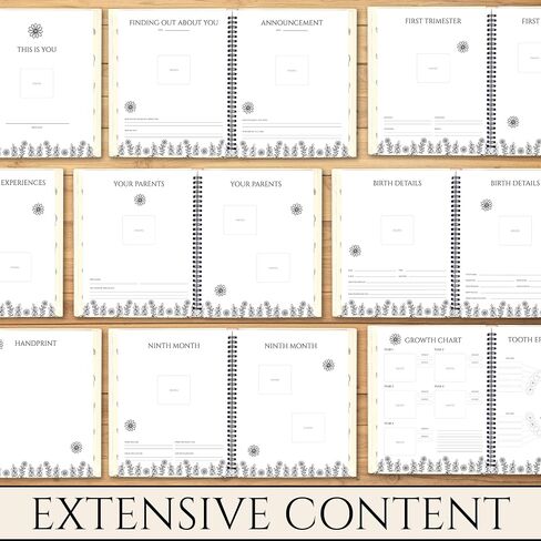 مجلات الحمل للأمهات مع بطاقات معلمة ، كتاب ذي تذكار Baby Journal مع 100 صفحة ، دوامة داخلية ملزمة Journal in Saudi Arabia