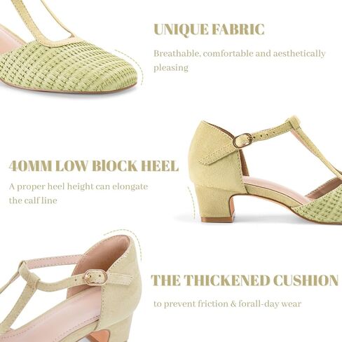 Closed Toe Heels for Women Dressy Low Chunky Heel Square Toe Mary Jane Pumps Dress Shoes for Wide Feet Daily Casual in Saudi Arabia