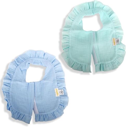 usakinon® Organic Cotton Baby Bibs 2 Pack – Front-Closure Design, CPC Certified, GOTS Certified, Machine Washable (BlueGreen) in Saudi Arabia