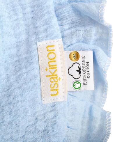 usakinon® Organic Cotton Baby Bibs 2 Pack – Front-Closure Design, CPC Certified, GOTS Certified, Machine Washable (BlueGreen) in Saudi Arabia