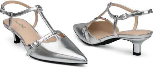 CELLENZ Women Low Heel Pumps: 2 Inch Comfortable Kitten Heels, Office Formal Dinner Dress Shoes, Ankle Strappy Slingback Pumps, Sexy Night Prom Dance Shoes in Saudi Arabia