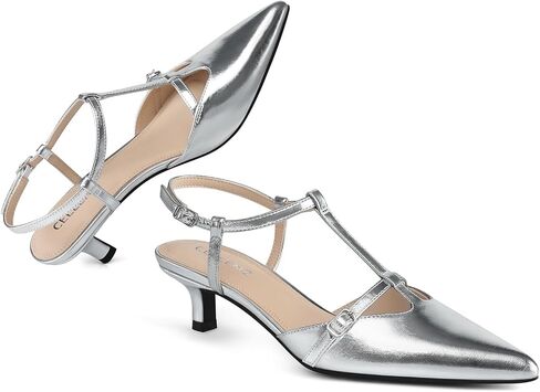 CELLENZ Women Low Heel Pumps: 2 Inch Comfortable Kitten Heels, Office Formal Dinner Dress Shoes, Ankle Strappy Slingback Pumps, Sexy Night Prom Dance Shoes in Saudi Arabia