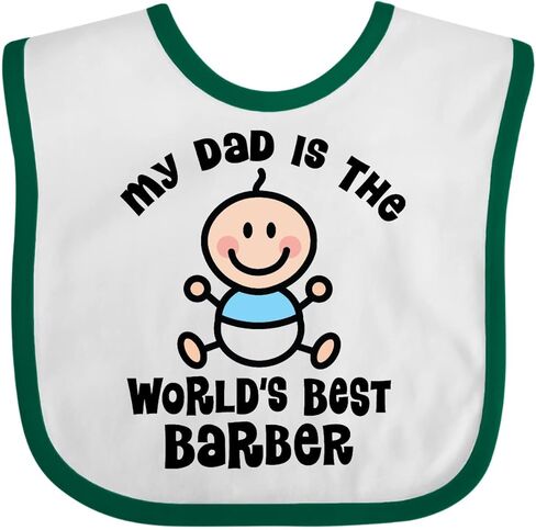 inktastic Daddy Worlds Best Barber Childs Baby Bib in Saudi Arabia
