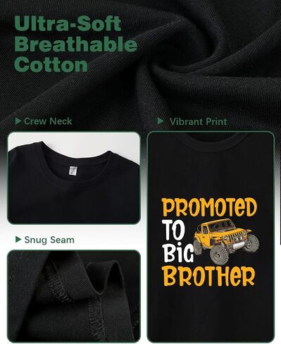 Big Brother T Shirt Gift for Toddler Boys Promoted to Big Brother Announcement T-Shirt Best Big Bro Tees Short Sleeve 2T-8Y in Kuwait