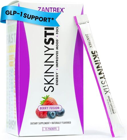 مسحوق الطاقة Zantrex SkinnyStix - زيادة الطاقة، وزيادة التركيز، وتعزيز المزاج - 10 سعرات حرارية - حبوب القهوة، يربا ماتي، كايين - 30 قطعة (عبوة من 1) بيري فيوجن in Saudi Arabia