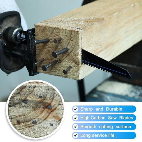 3 Pack 6 inch Reciprocating Saw Blades Set， 3 TPI High Carbon Saw Blades for Wood Cutting ，Saw Blades with Organizer Case (3, 3T/6inch) in Saudi Arabia