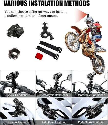 Motorcycle Helmet Camera, HD 1080P Bike Helmet Camera, Mini Action Camera for Cars, Bicycle, Motorbike & Sports Helmet (with 64GB U3 Card) in Saudi Arabia