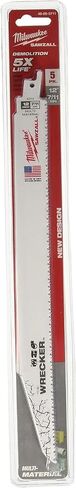 Milwaukee Super Sawzall Blade 8t 12in طول الحطام (5pk) الجزء رقم 48-00-5711 in Saudi Arabia
