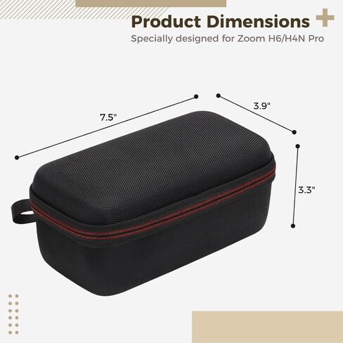 Zoom H6/H4N Pro Recorder Case, Storage Box with Mesh Pocket for Accessories, Hard Shell Design for Protection in Saudi Arabia