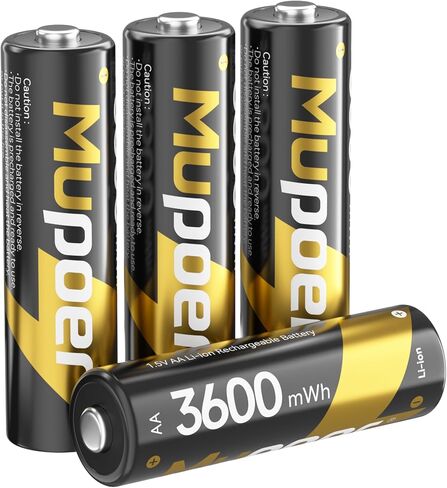 Rechargeable AA Batteries 4 Count,Lithium Batteries Aa 1.5V 3600mWh,Double A Rechargeable Battery,Pilas Recargables Aa,Long Lasting Lithium ion Batterys for Blink Xbox in Kuwait