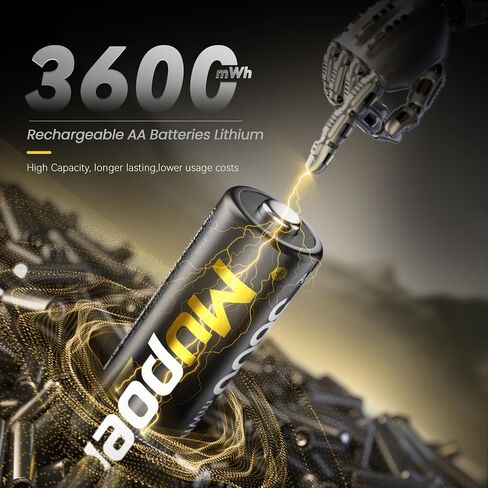 Rechargeable AA Batteries 4 Count,Lithium Batteries Aa 1.5V 3600mWh,Double A Rechargeable Battery,Pilas Recargables Aa,Long Lasting Lithium ion Batterys for Blink Xbox in Kuwait