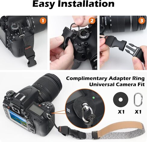 SUNYA Camera Wrist Strap with Quick Release Buckle. Sturdy Nylon Rope Hand Strap Compatible for DSLR or Mirrorless Camera in Kuwait